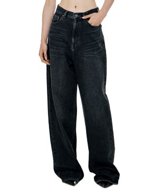 01 Loose Wide Leg Jeans in BK