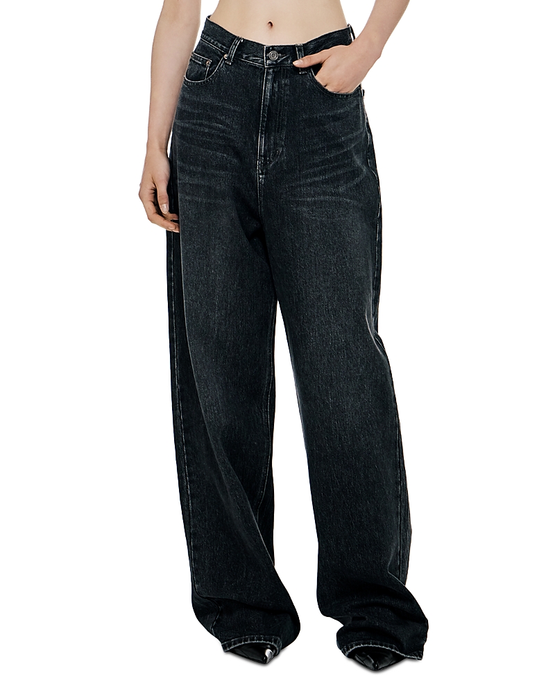 Lemiune 01 Loose Wide Leg Jeans in Bk