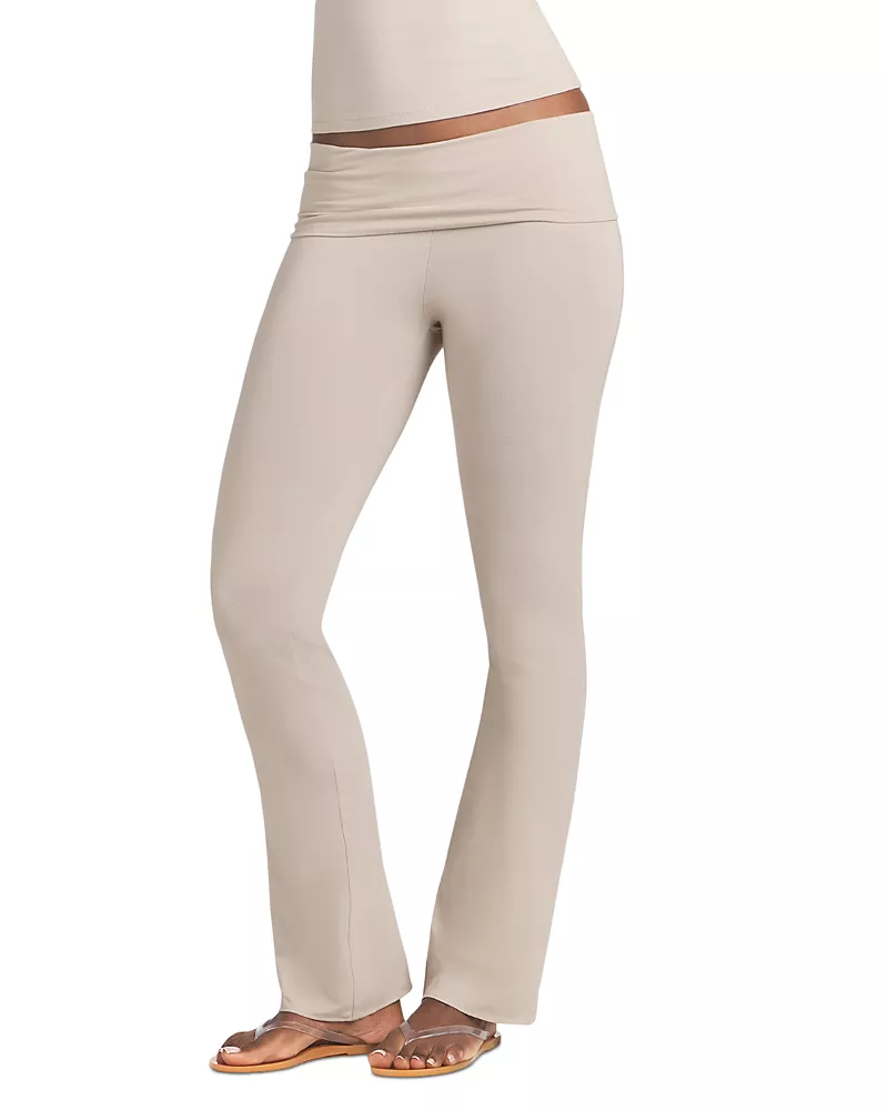 Skims Cotton Jersey Foldover Pants