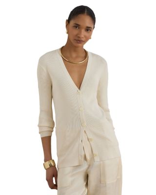 Ribbed V Neck Cardigan