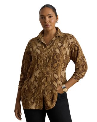 Ralph Lauren Python Print Georgette Shirt | Bloomingdale's Women