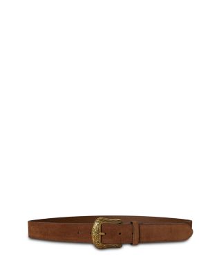 Tooled Buckle Suede Belt