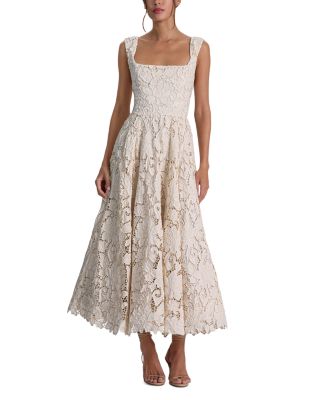 Esma Square Neck Flared Midi Dress