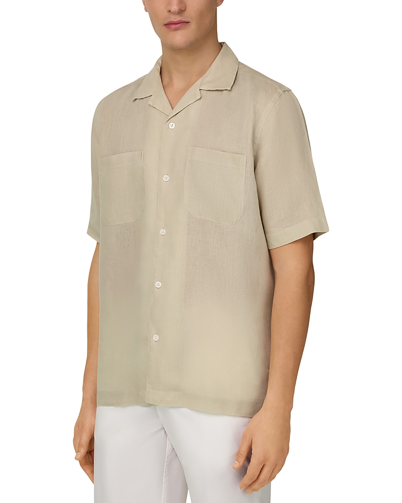 Boggi Milano Linen Camp Collar Shirt