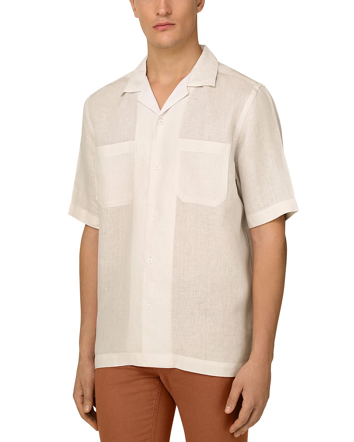 Boggi Milano Linen Camp Collar Shirt