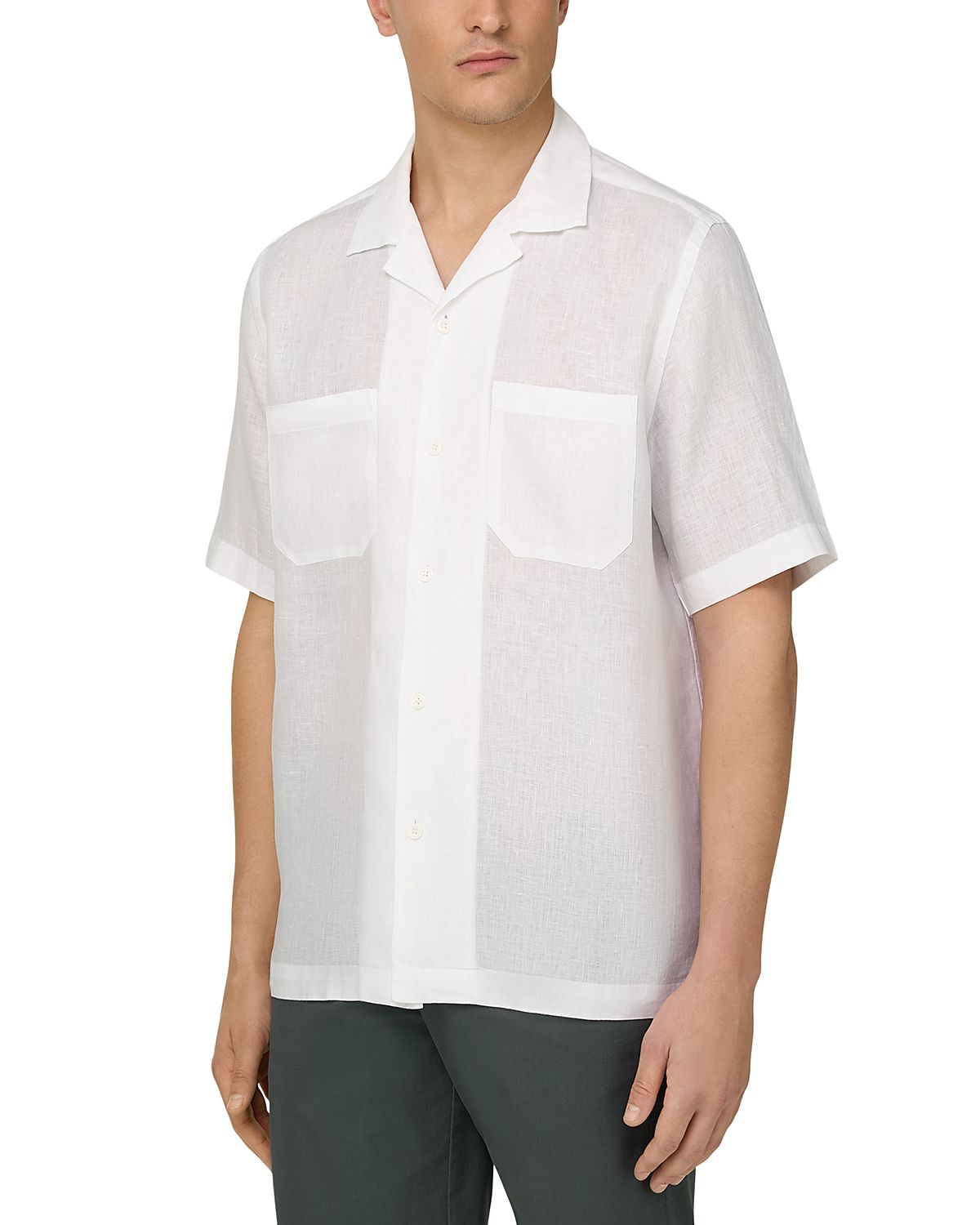 Boggi Milano Linen Camp Collar Shirt