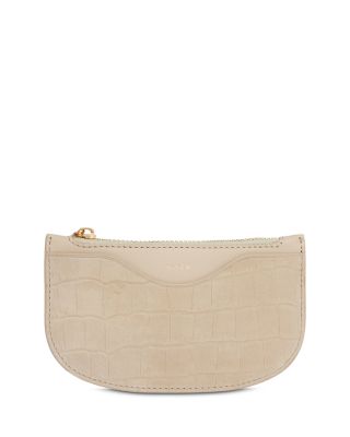 Half Moon Embossed Leather Card Case 