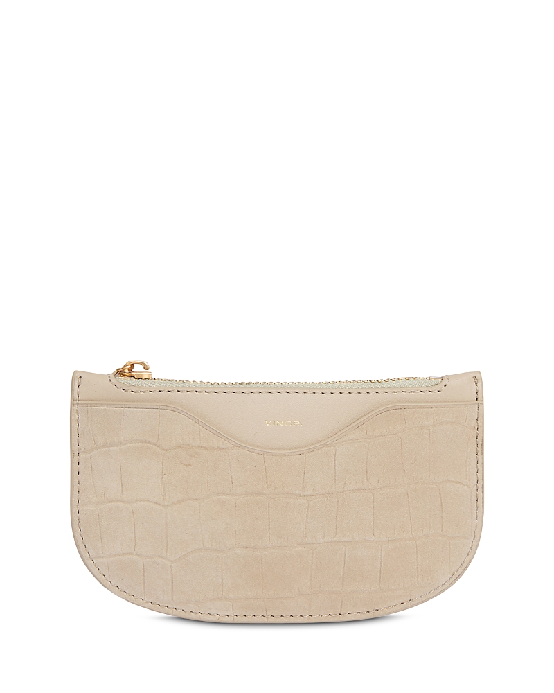 Vince Half Moon Embossed Leather Card Case