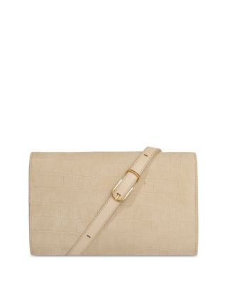 Embossed Leather Wallet Crossbody