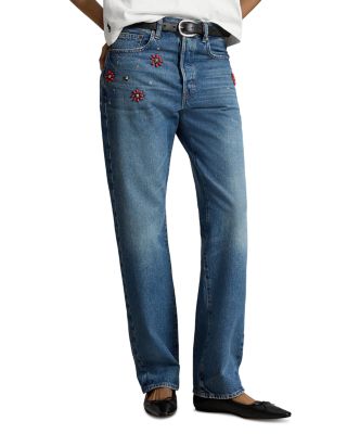 Relaxed High Rise Straight Jeans in Bahamar Wash