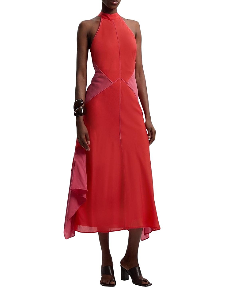 Karen Millen Colour Block Halter Midi Dress