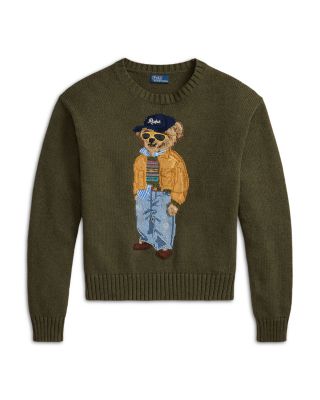 Polo Bear Cotton Crewneck Sweater