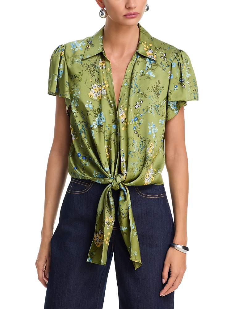 Cinq a Sept Windswept Floral Flutter Sleeve Marianna Top