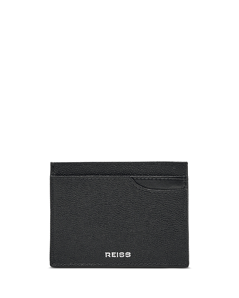 Reiss Micro Grain Leather Logo Wallet