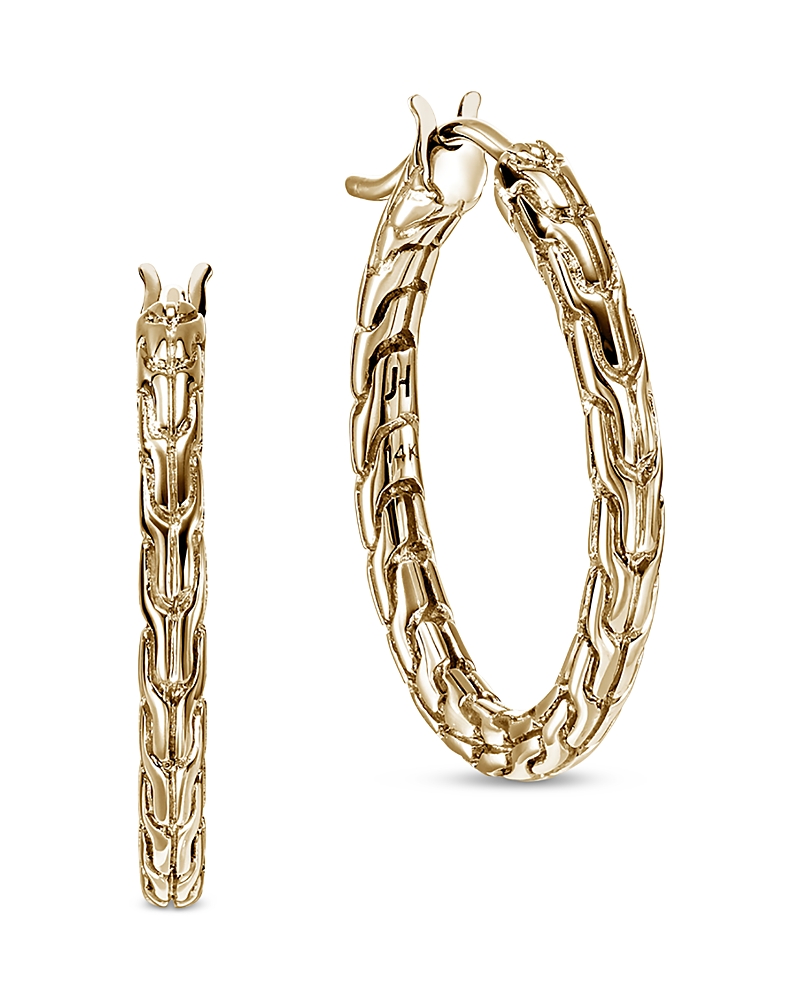 John Hardy 14K Yellow Gold Jh Essentials Textured Hoop Earrings