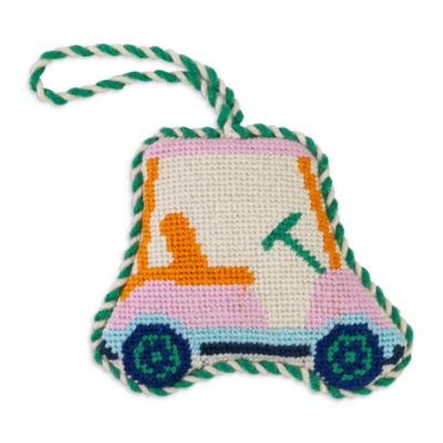 Golf Cart Needlepoint Ornament
