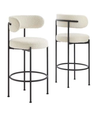  Albie Boucle Fabric Bar Stools, Set of 2