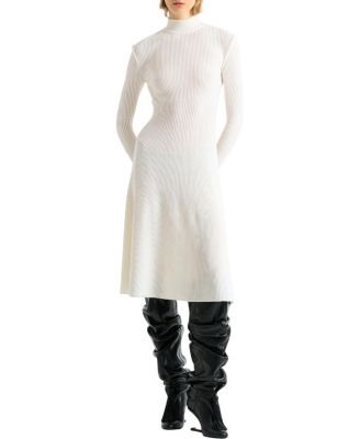  Long Ribbed Knit Dress