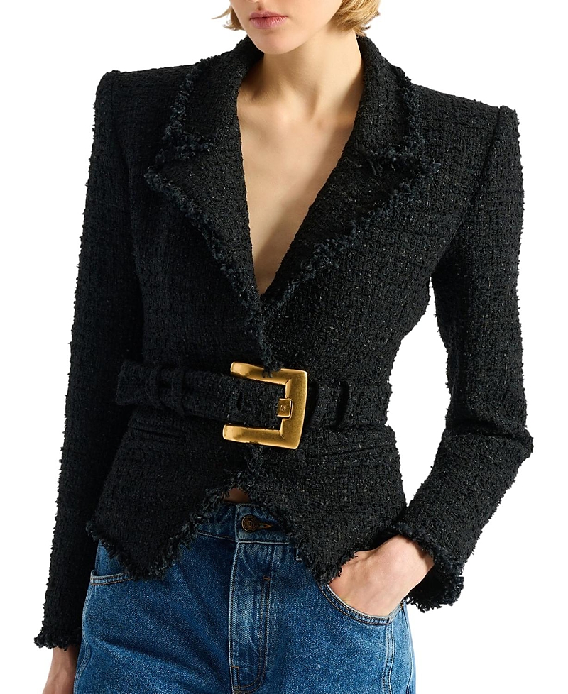 Balmain Belted Tweed Jacket