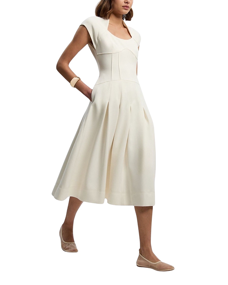 Karen Millen Compact Stretch Dropped Waist Midi Dress
