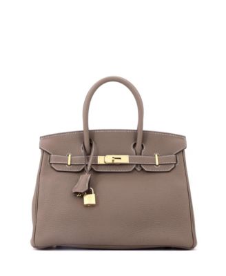 Birkin 30 Handbag Grey Togo with Gold Hardware