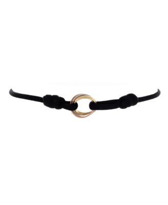  Trinity On Cord Bracelet Silk Cord with 18K Tricolor Gold