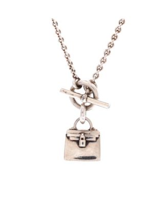 Birkin Amulette Pendant Necklace Sterling Silver, 16"
