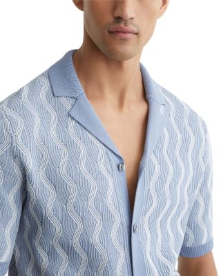 mens designer dress shirts short sleeve Designer Shirt Short Sleeve Mens Luxury Shiny Italian Stripe Logo Stretch  Button