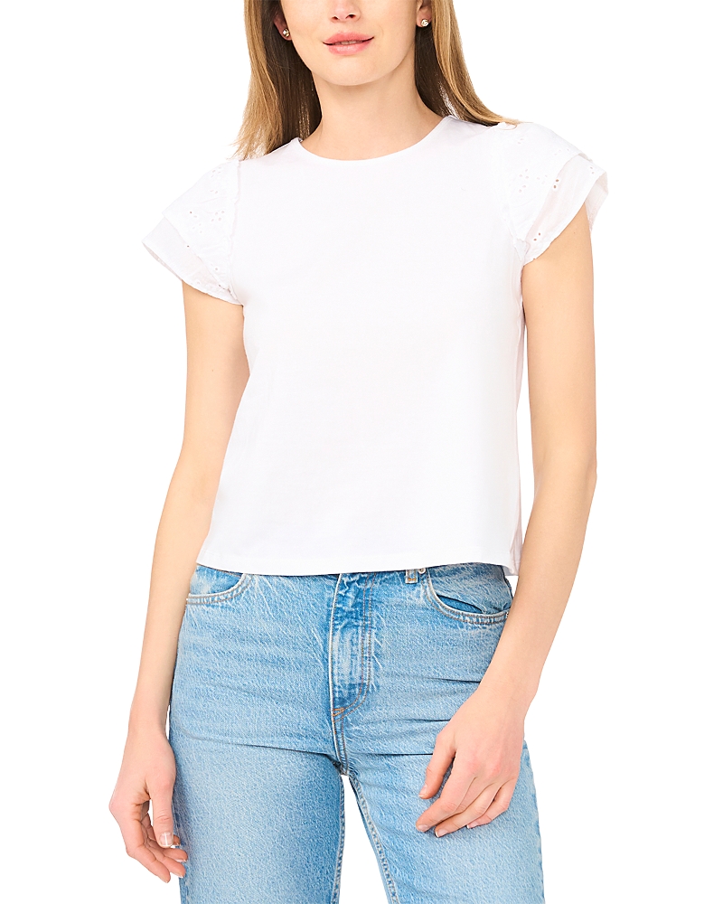 CeCe Double Ruffle Sleeve Top