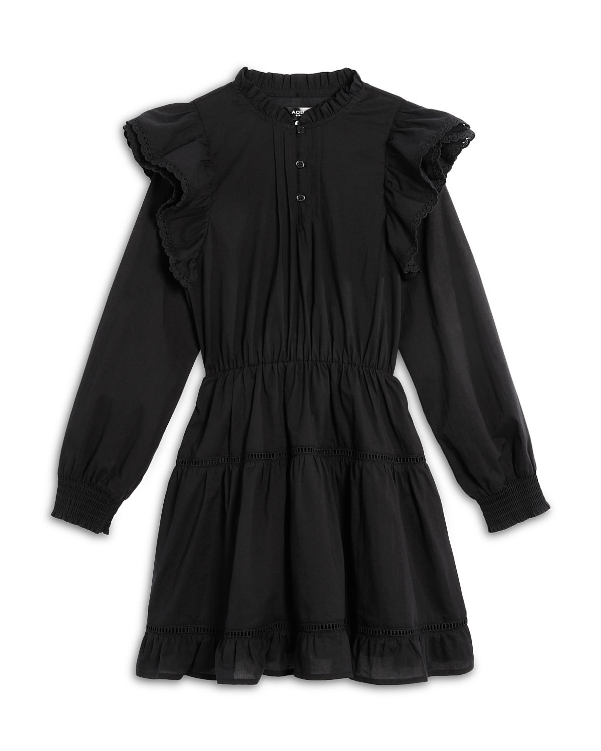 Aqua Girls' Ruffled Long Sleeved Dress, Big Kid - Exclusive