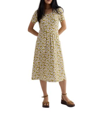 Enor Scoop Neck Fit and Flare Midi Dress