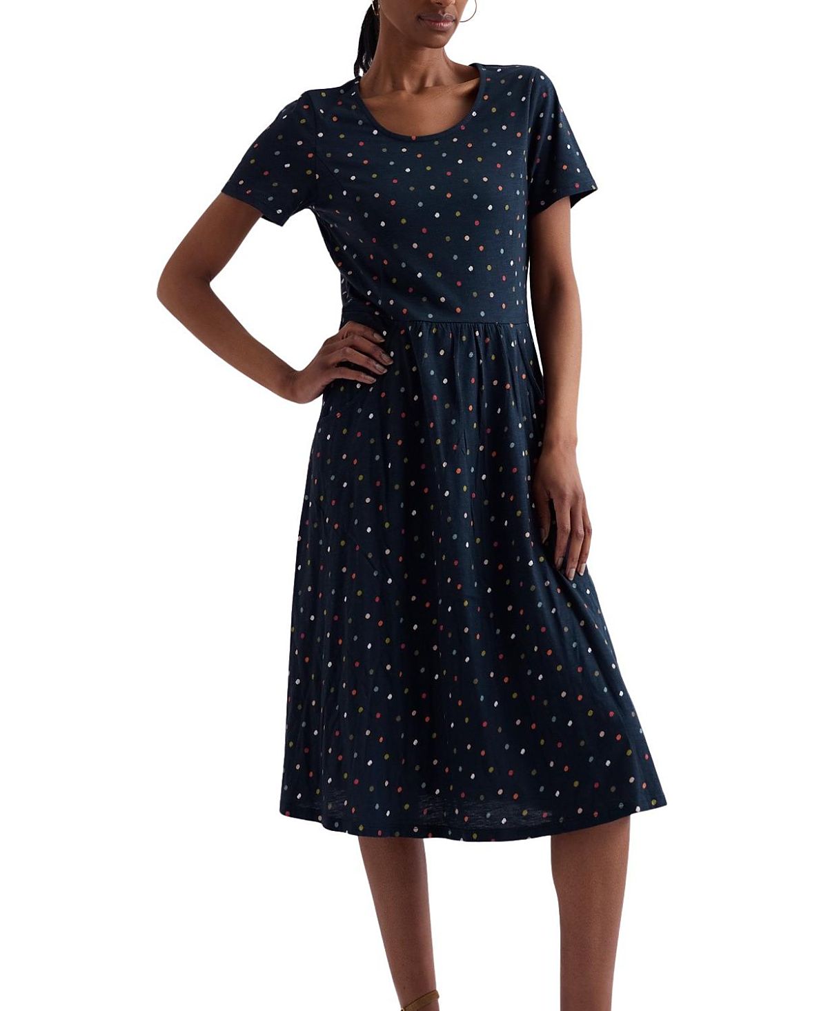 Seasalt Cornwall Enor Scoop Neck Fit and Flare Midi Dress