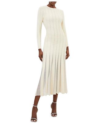 winter white long dress Charlotte loose fitted long sleeves Elmont Long Sleeve Maxi Dress