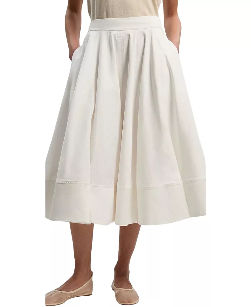 Karen Millen Cotton Tailored Full Midi Skirt