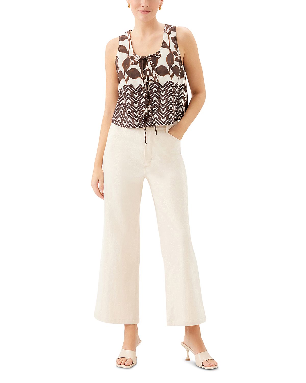 Fifteen Twenty Emery Tie Front Sleeveless Top