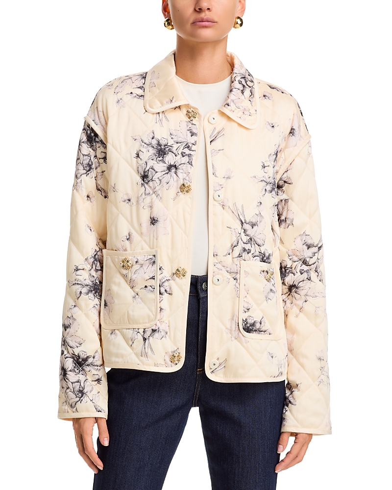 Cinq a Sept Hand Sketched Floral Jacket