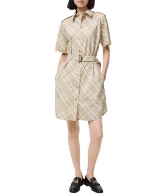 Check Cotton Shirt Dress