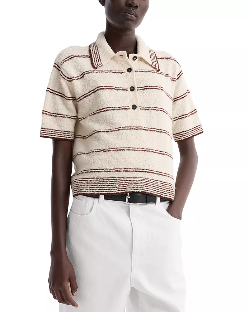 Rohe Towelling Striped Polo