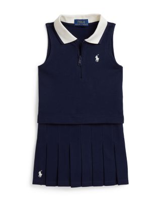 Girls' Stretch Mesh Boxy Polo Shirt & Skort Set - Little Kid