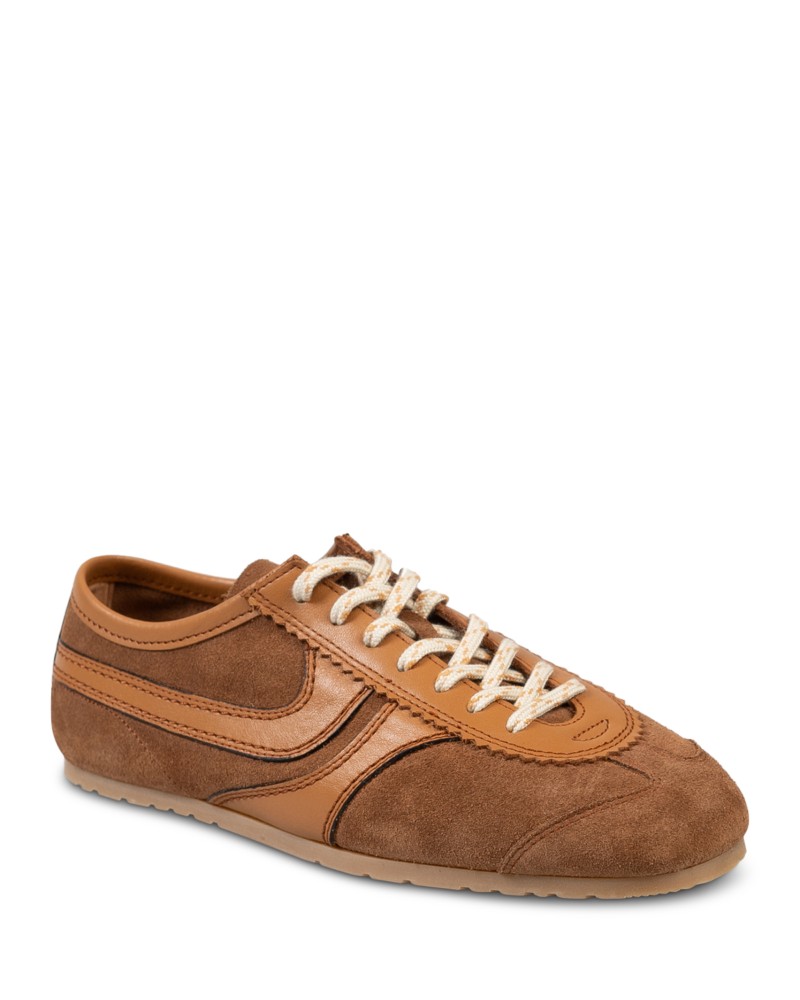 Dries Van Noten Women's Suede Sneakers in Tan