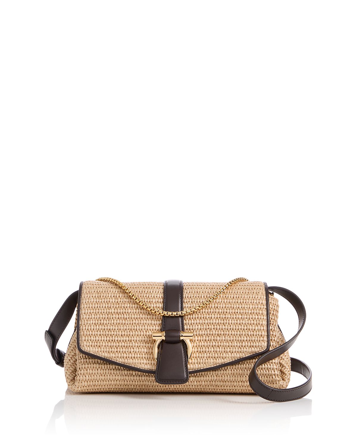 Ferragamo Mia Gancini Raffia Crossbody Bag