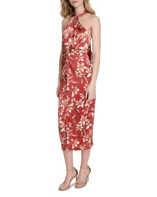 eliza j halter midi dress Women's Sculpted Fit - Red - Size 4 AV-Boost