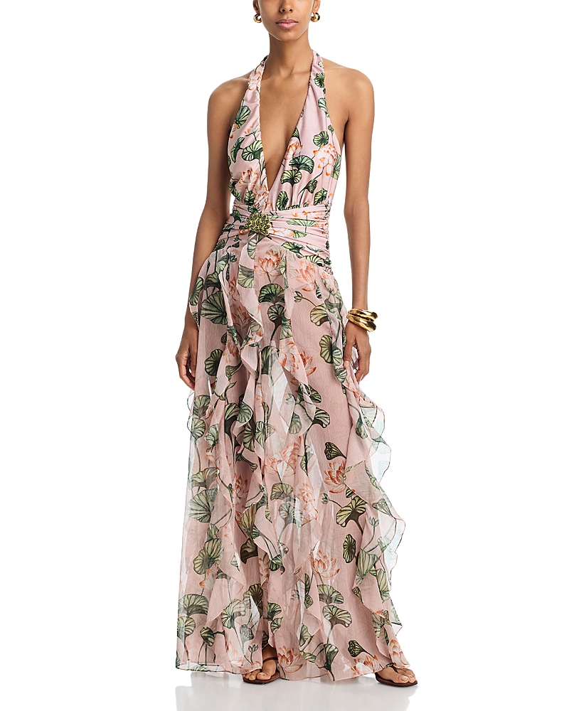 PatBO Plunge Neck Maxi Dress
