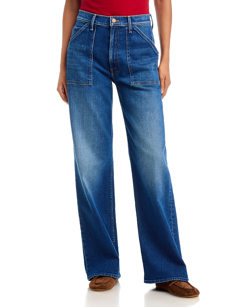 Mother The Patch Maven Sneak High Rise Jeans in Spare Me The Drama