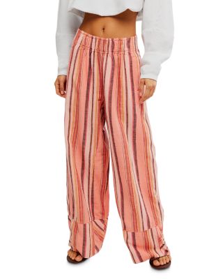 Free People Days End Solar Linen Stripe Pants