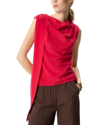 Cowl Neck Silk Drape Top
