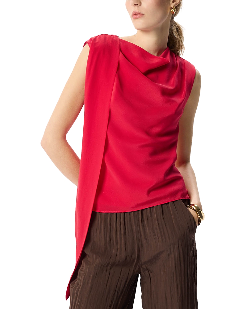 Whistles Cowl Neck Silk Drape Top