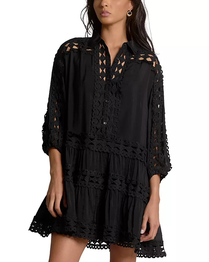 Elan Crochet Trim Mini Dress