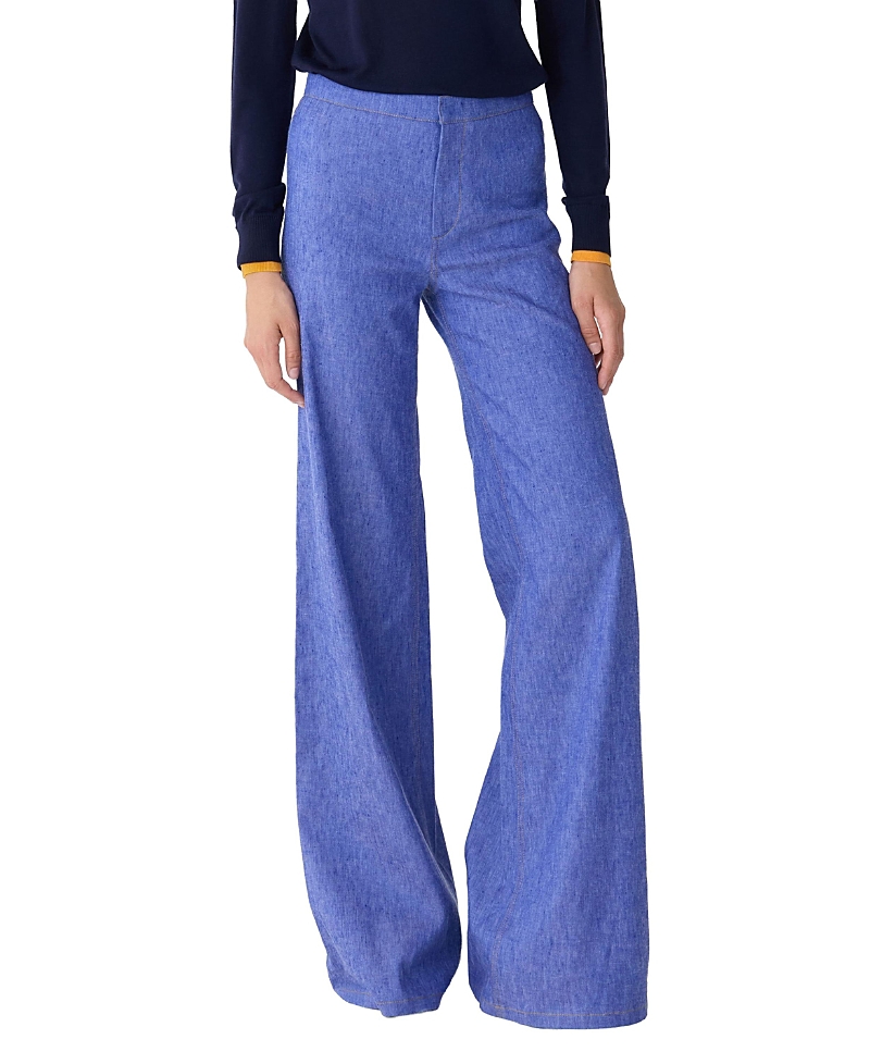 Callas Milano Jane Stretch Denim Flare-Leg High Waist Jean Wash Pale Blue