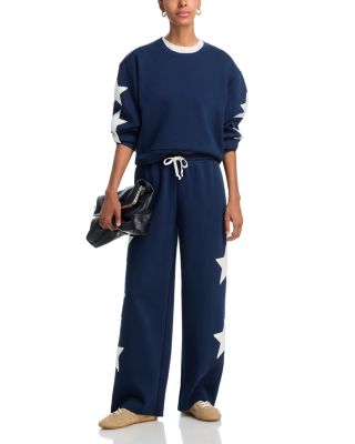Moon Grey Reverse Terry Crewneck Sweatshirt & Wide Leg Pants